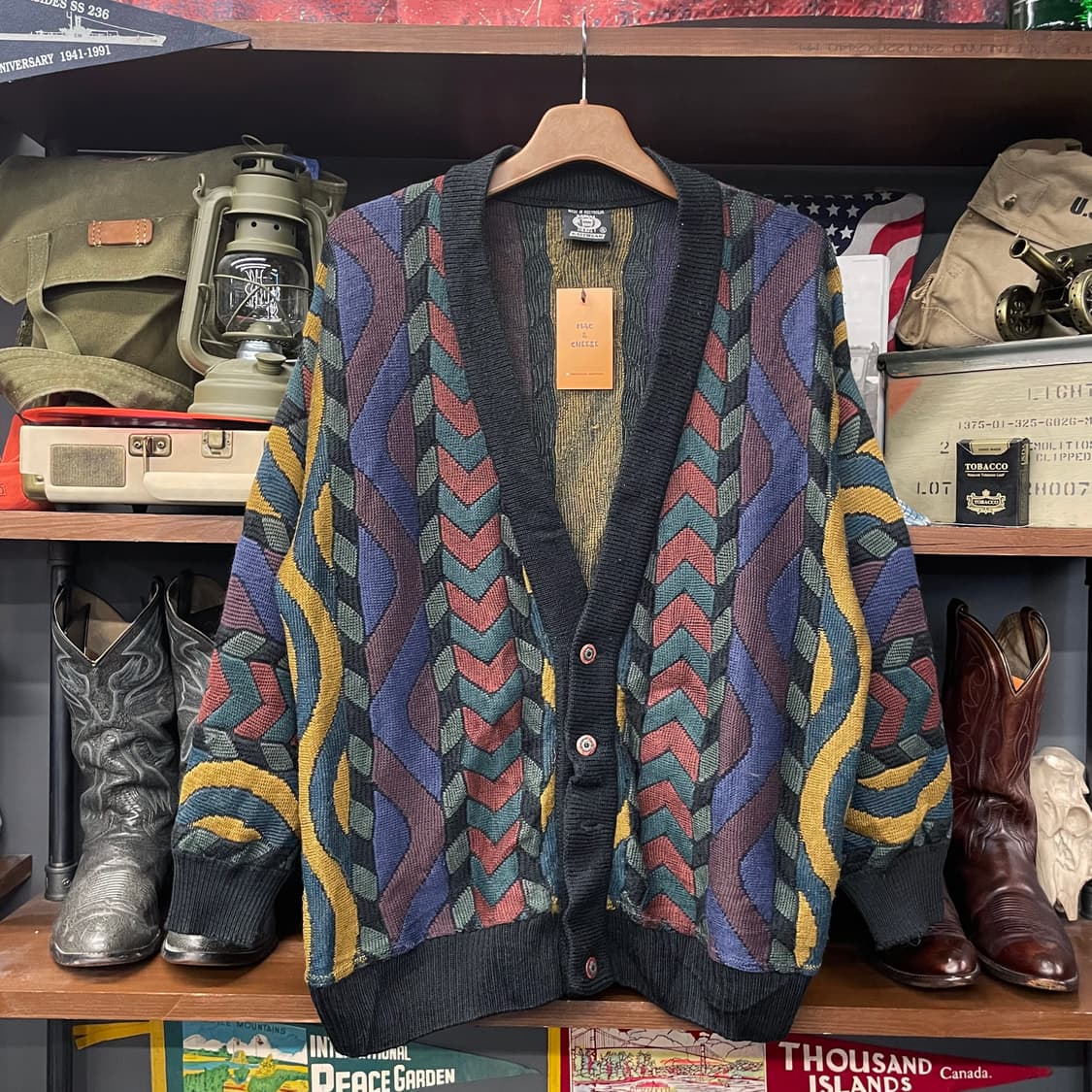 빈티지 쿠지 스타일 케이블 패턴 가디건 니트 스웨터 N207 상품이미지1