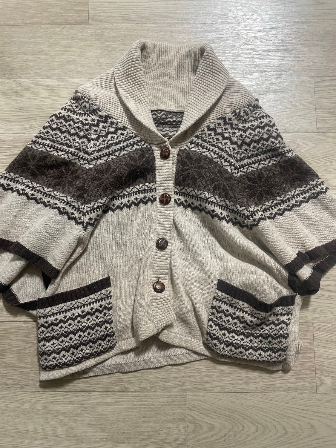 노르딕 숄카라 니트 가디건 케이프 상품이미지1