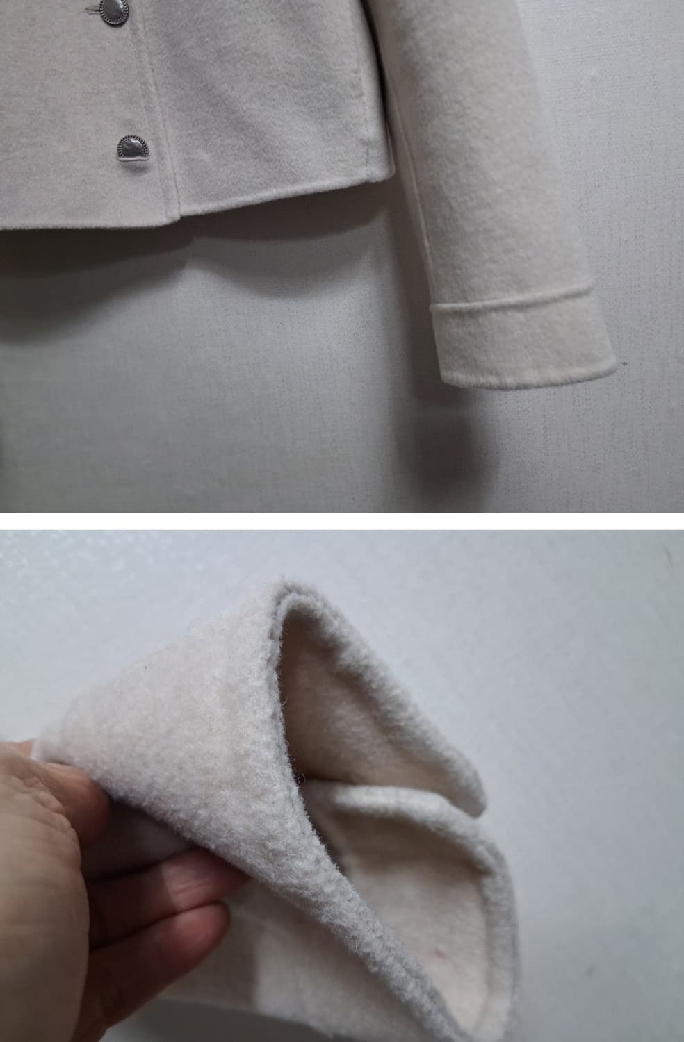 PLASTIC ISLAND플라스틱아일랜드 핸드메이드 울숏쟈켓 모카연베이지 상품이미지5