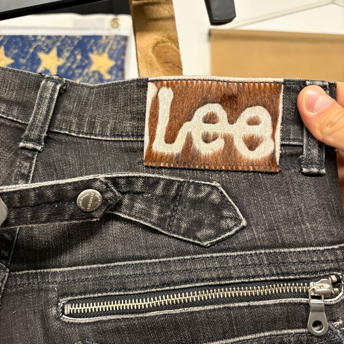 00s Lee MR 웨스턴 포켓 벨티드 Y2K 빈티지워싱 데님팬츠 N78 상품이미지9