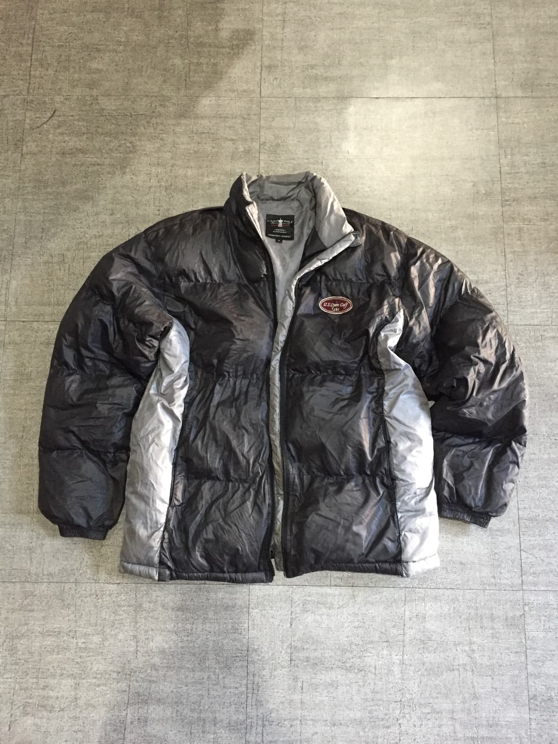 일본빈티지 Usopengolf 올드스쿨아메카지스트릿 레이싱 푸퍼배색패딩 상품이미지1