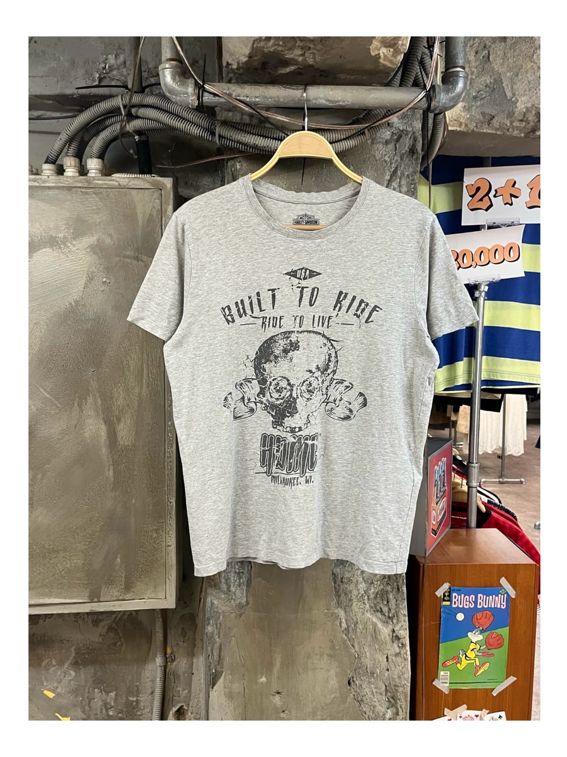 할리 데이비슨 반팔티 그레이 L #csz3831 상품이미지1