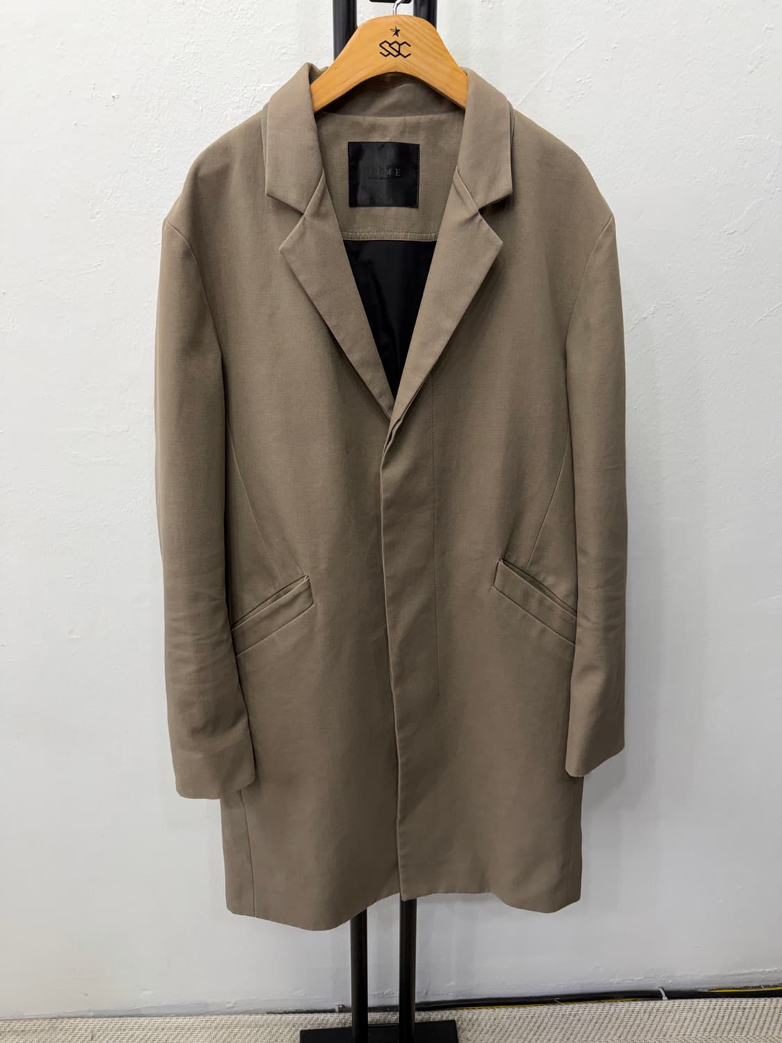 정품) TIME 타임옴므 베이지색 롱자켓 100 상품이미지1