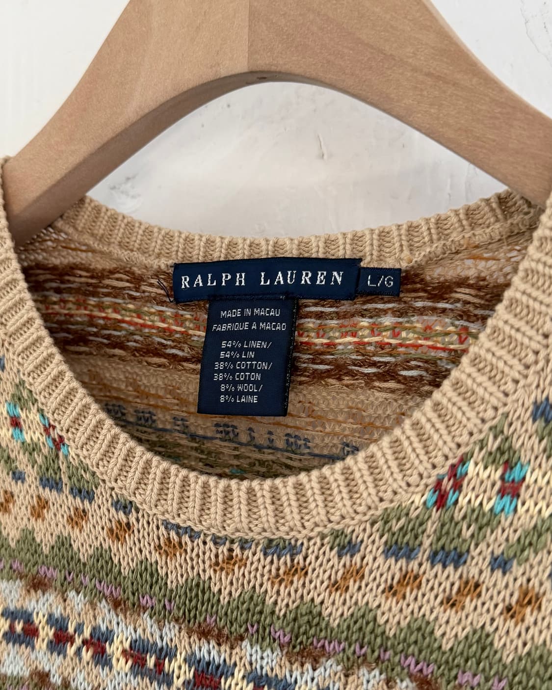 Polo 랄프로렌 우먼 페어아일패턴 반팔 니트 상품이미지3