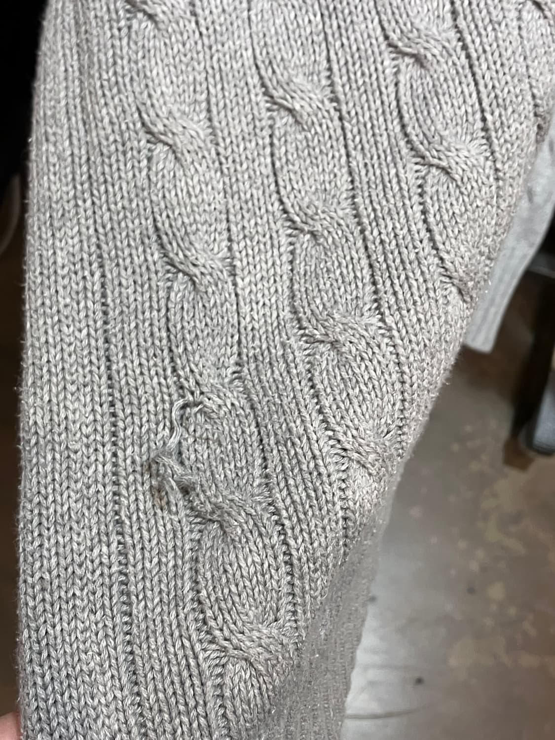 폴로 랄프로렌 브이넥 꽈배기 니트 그레이 L  #csz4160 상품이미지6