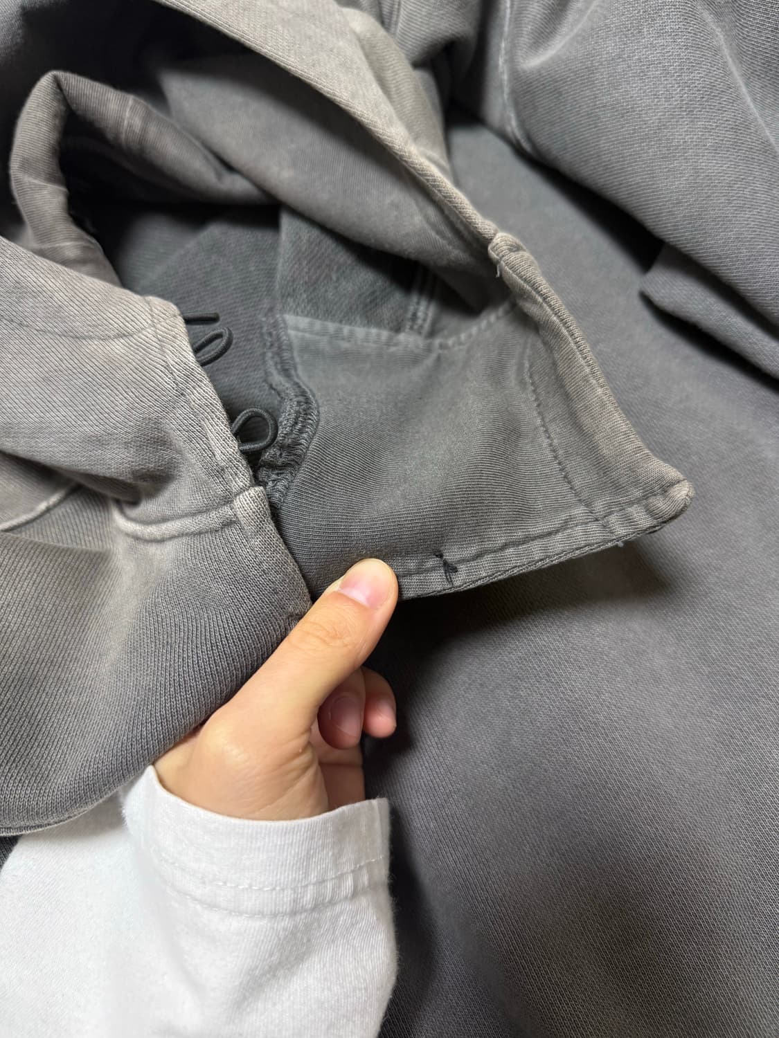 미스치프 롬버스 사이드 버튼 업 후드 워시드 차콜 L 팝니다 상품이미지4