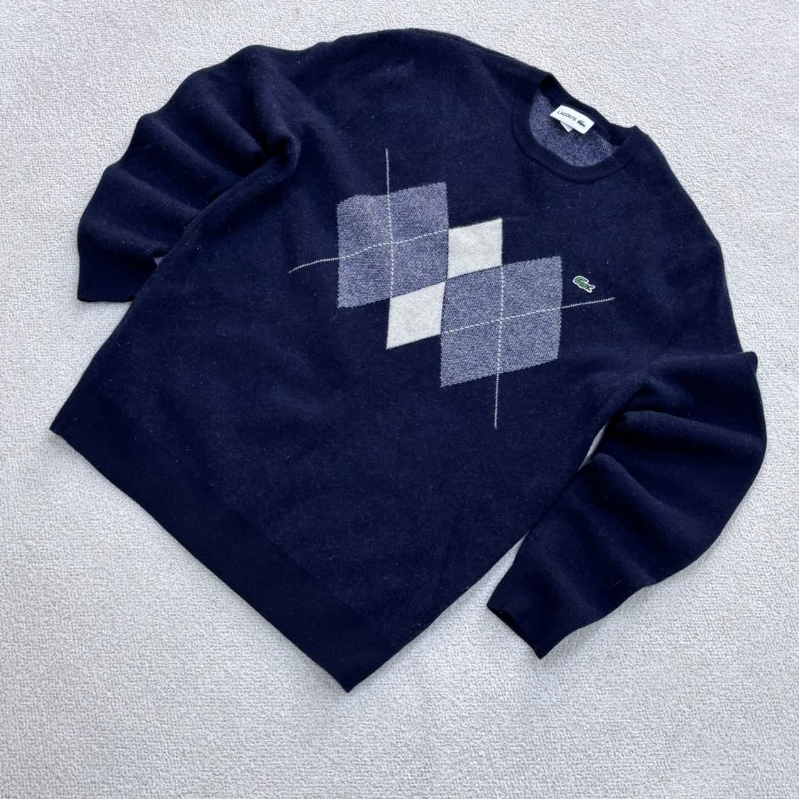 L 라코스테 아가일 패턴 풀오버 니트 0331E 상품이미지1