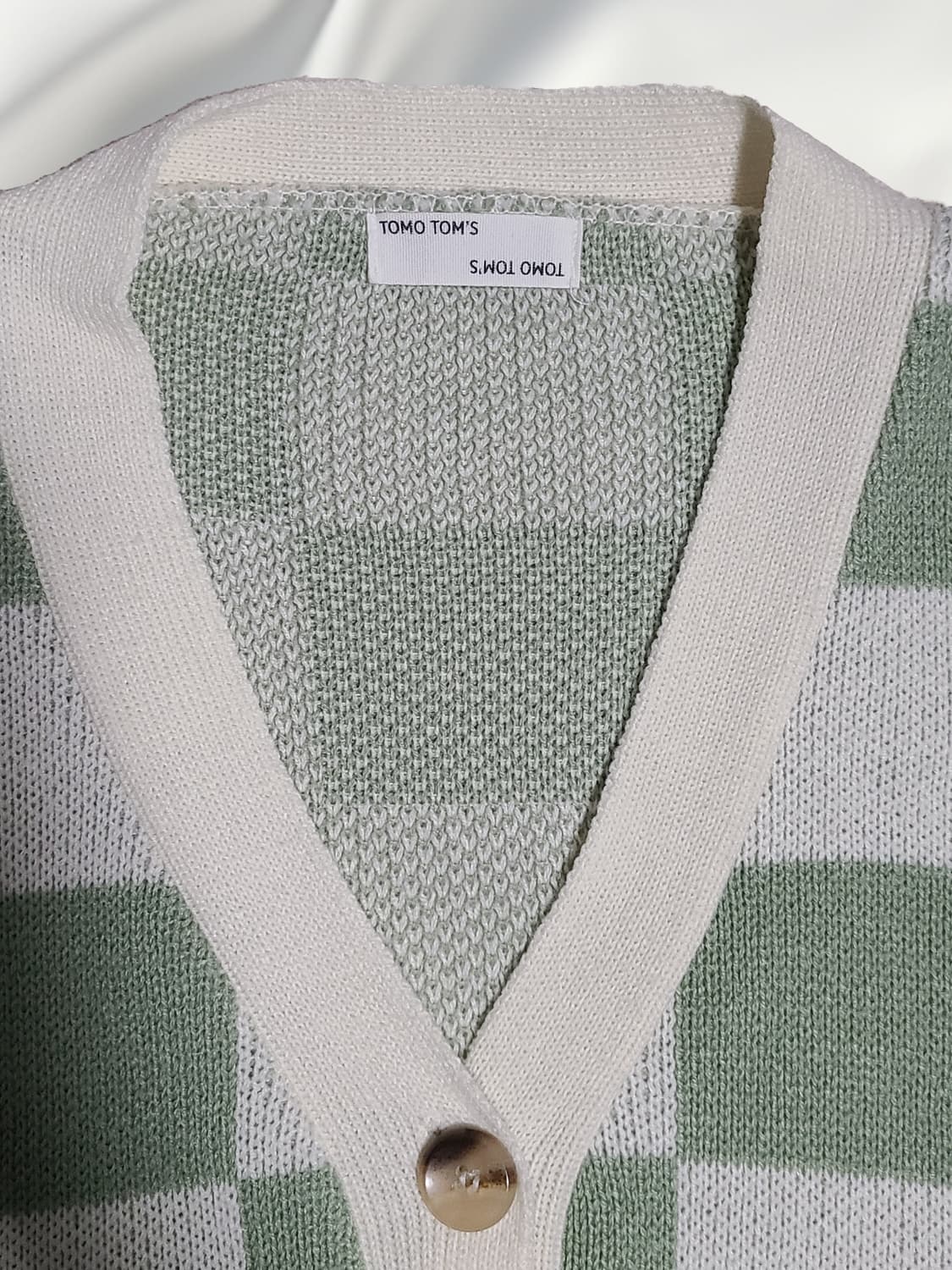 TOMO TOM’S 체크 배색 브이넥 니트 가디건 상품이미지2