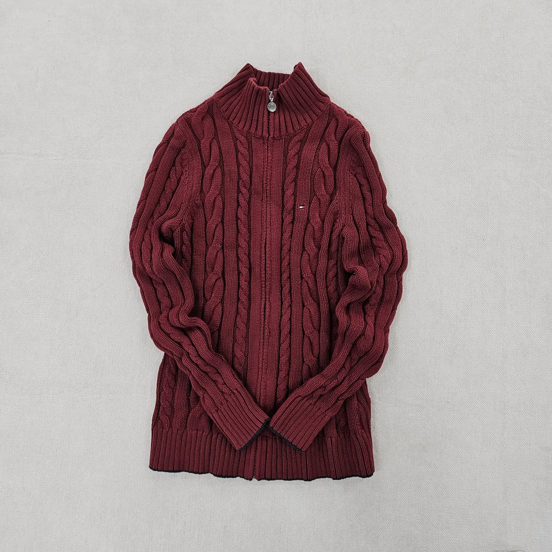 [S] 타미힐피거 여성 케이블 니트 터틀넥 집업 가디건 0115YH1 상품이미지2