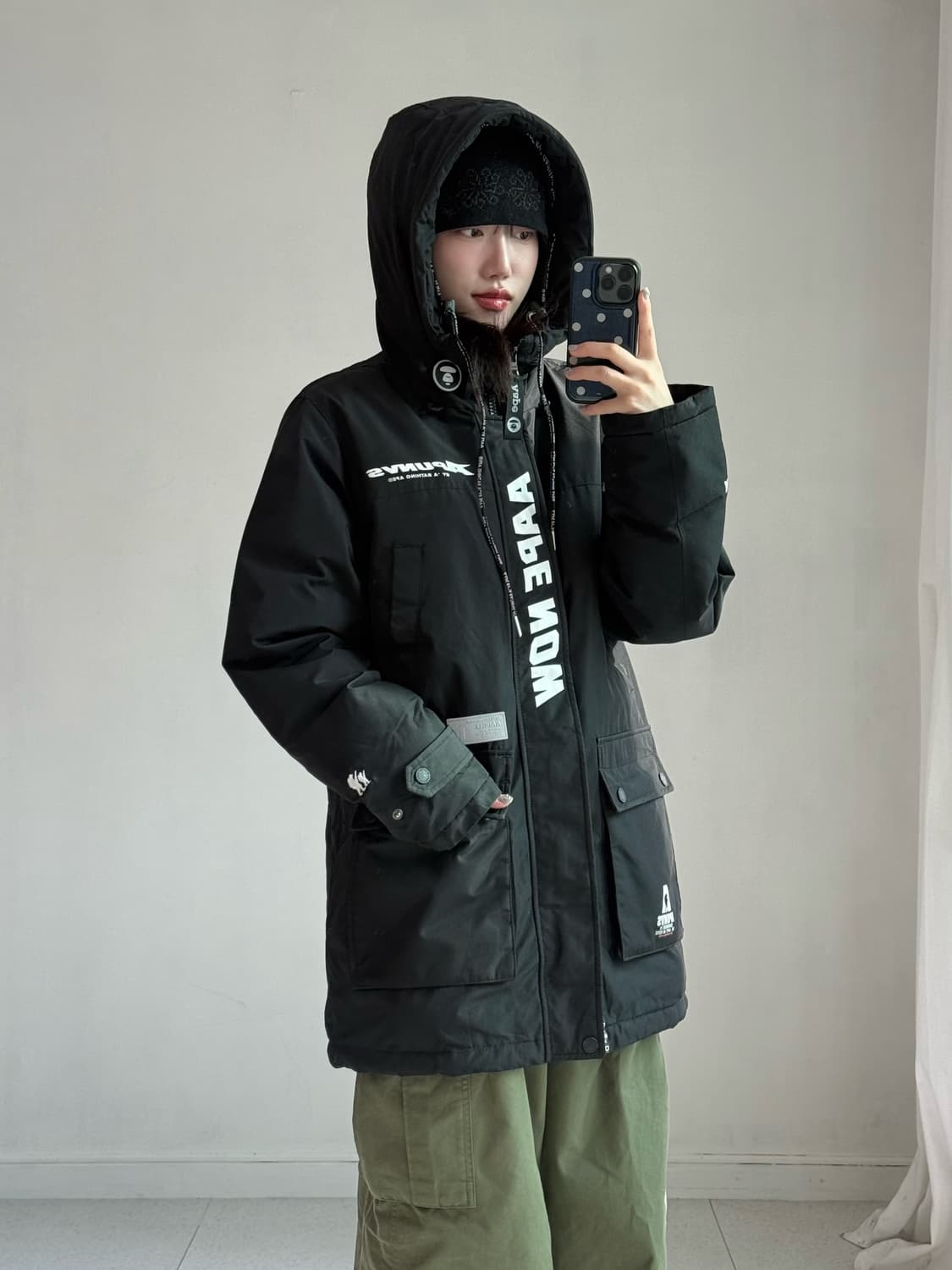 Aape 미디 로고 패딩 상품이미지4