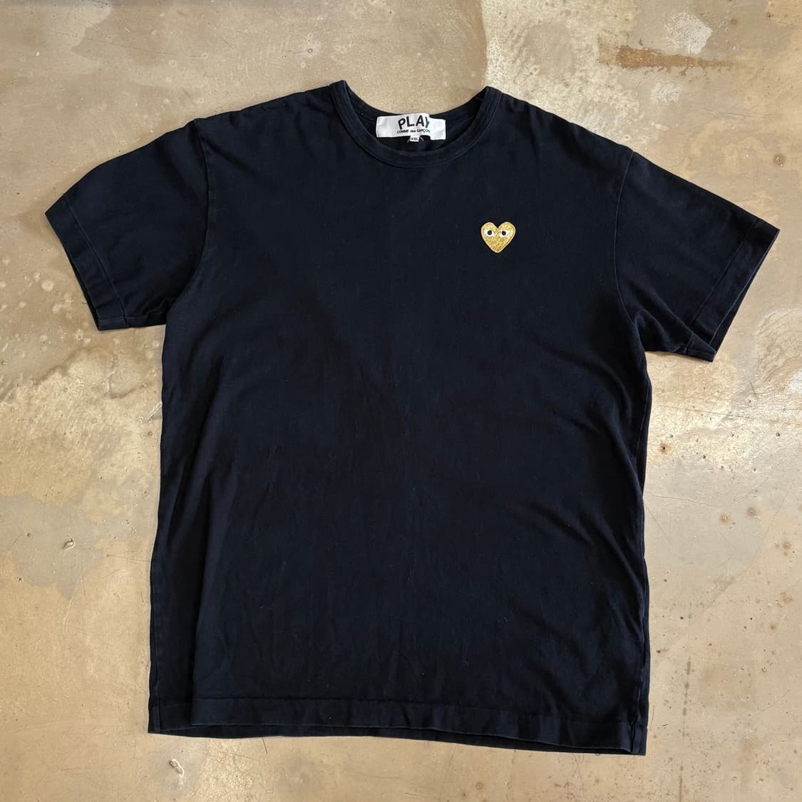 XXL 꼼데가르송 골드하트와펜 블랙 반팔 티셔츠 상품이미지2