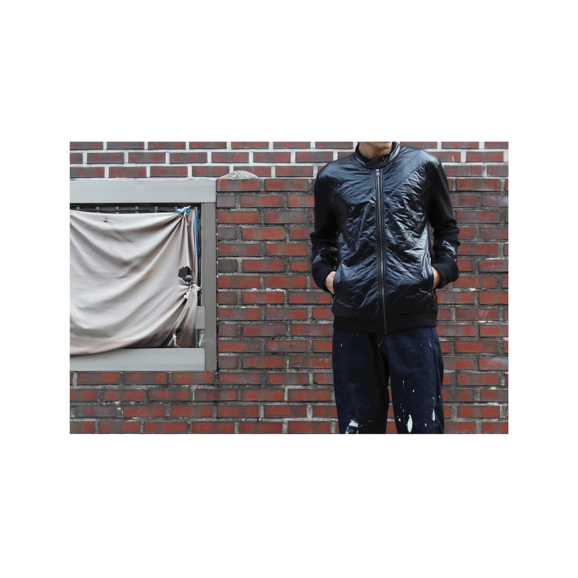 Sleek Nylon Fuse Knit Jacket 상품이미지3