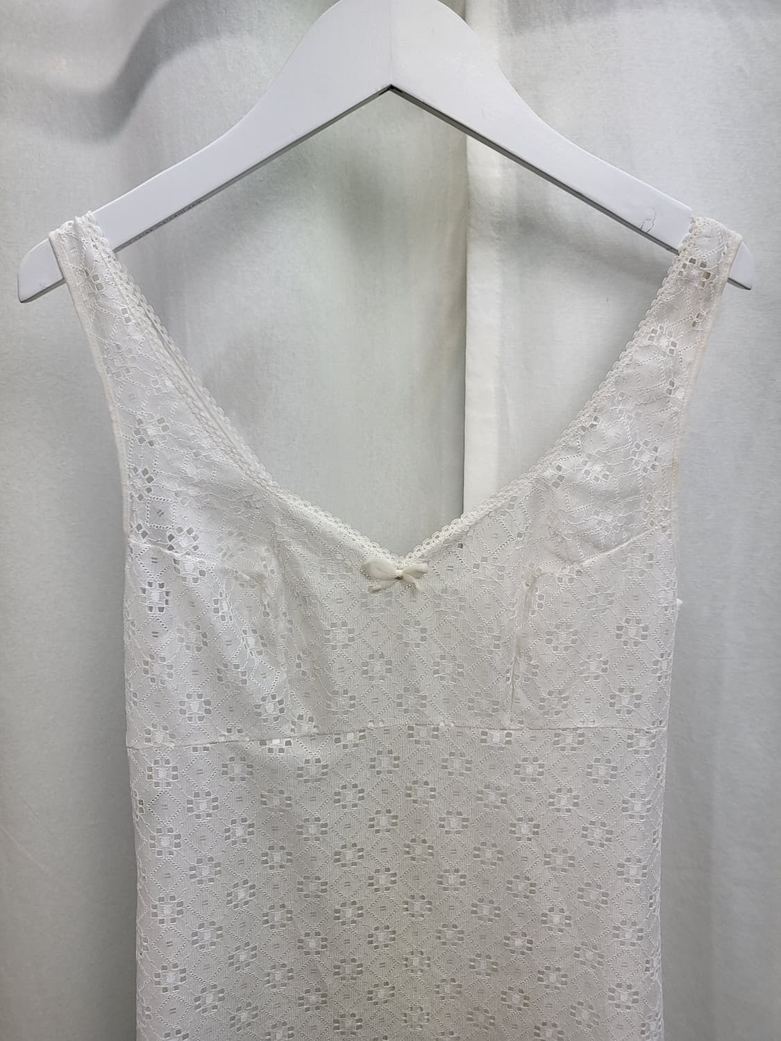 빈티지 퓨어 화이트 레이스 슬립 원피스 상품이미지4