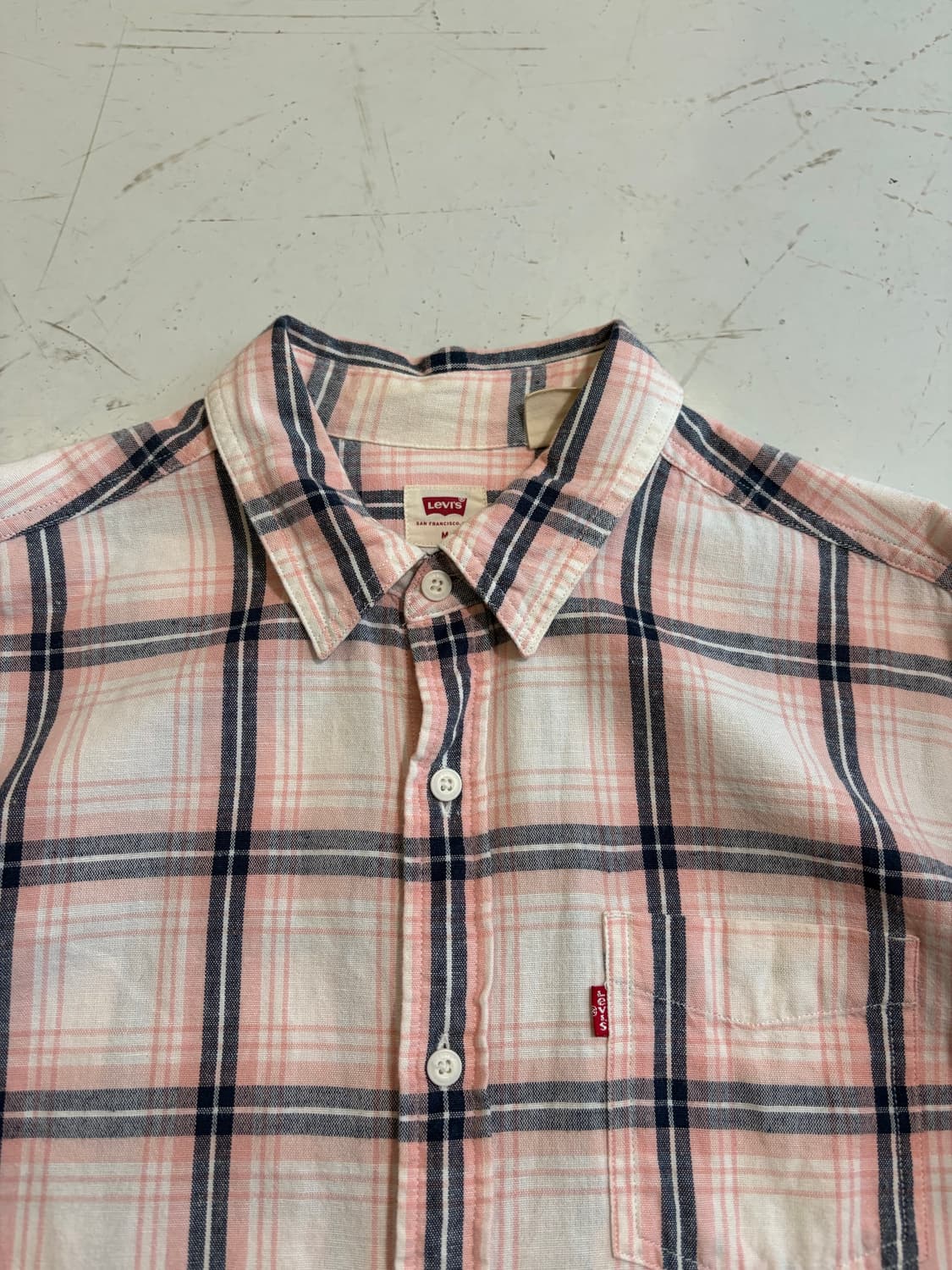 Levi’s 핑크 체크 셔츠 M  상품이미지4