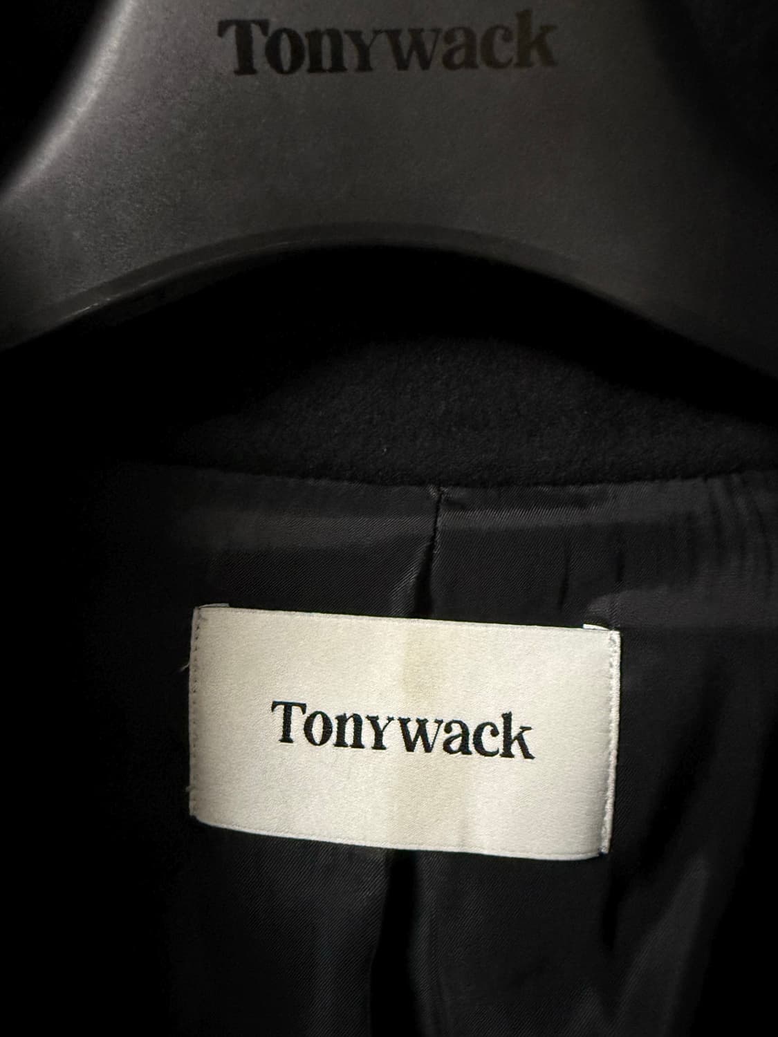 토니웩 핸드메이드 울 캐시미어 스탠드 카라 코트 블랙 상품이미지10