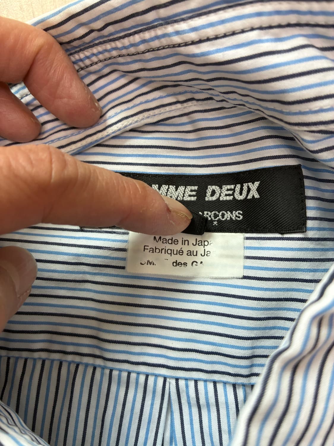 꼼데가르송 스트라이프 선인장 자수 셔츠 M사이즈 상품이미지4