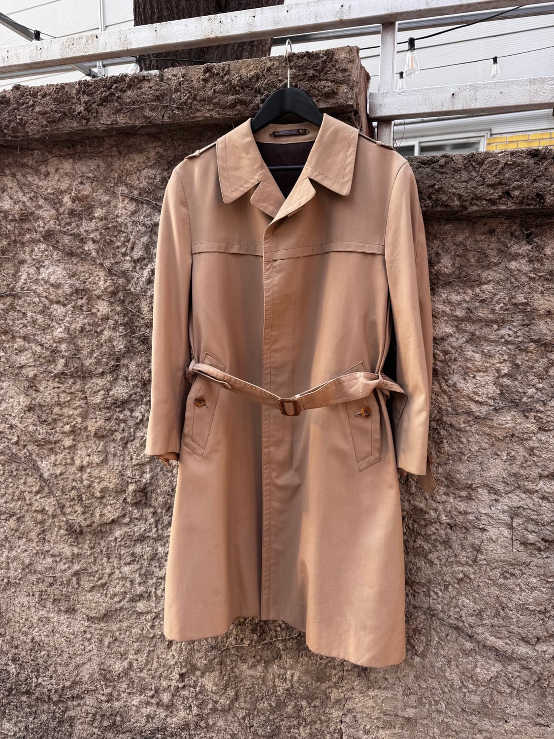 랑방 클래식 벨티드 베이지 트렌치코트  상품이미지1