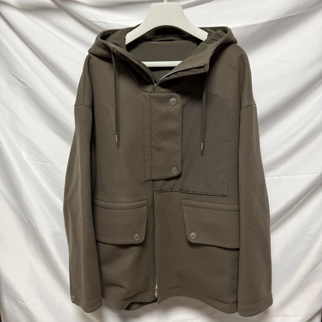 [S+급/50] 에르메스 후드 집업 자켓 카키 브라운 상품이미지2