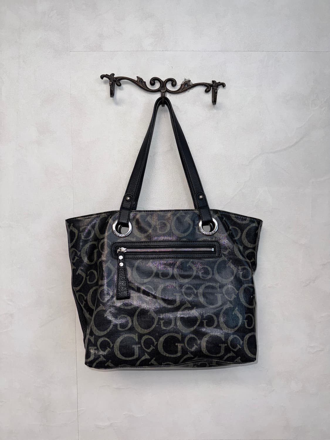Guess black logo tote bag 상품이미지4