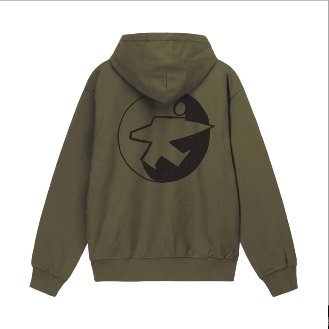 스투시 x 아워레가시 워크샵 서프맨 피그먼트 다이드 후드 다크 올리브 상품이미지1