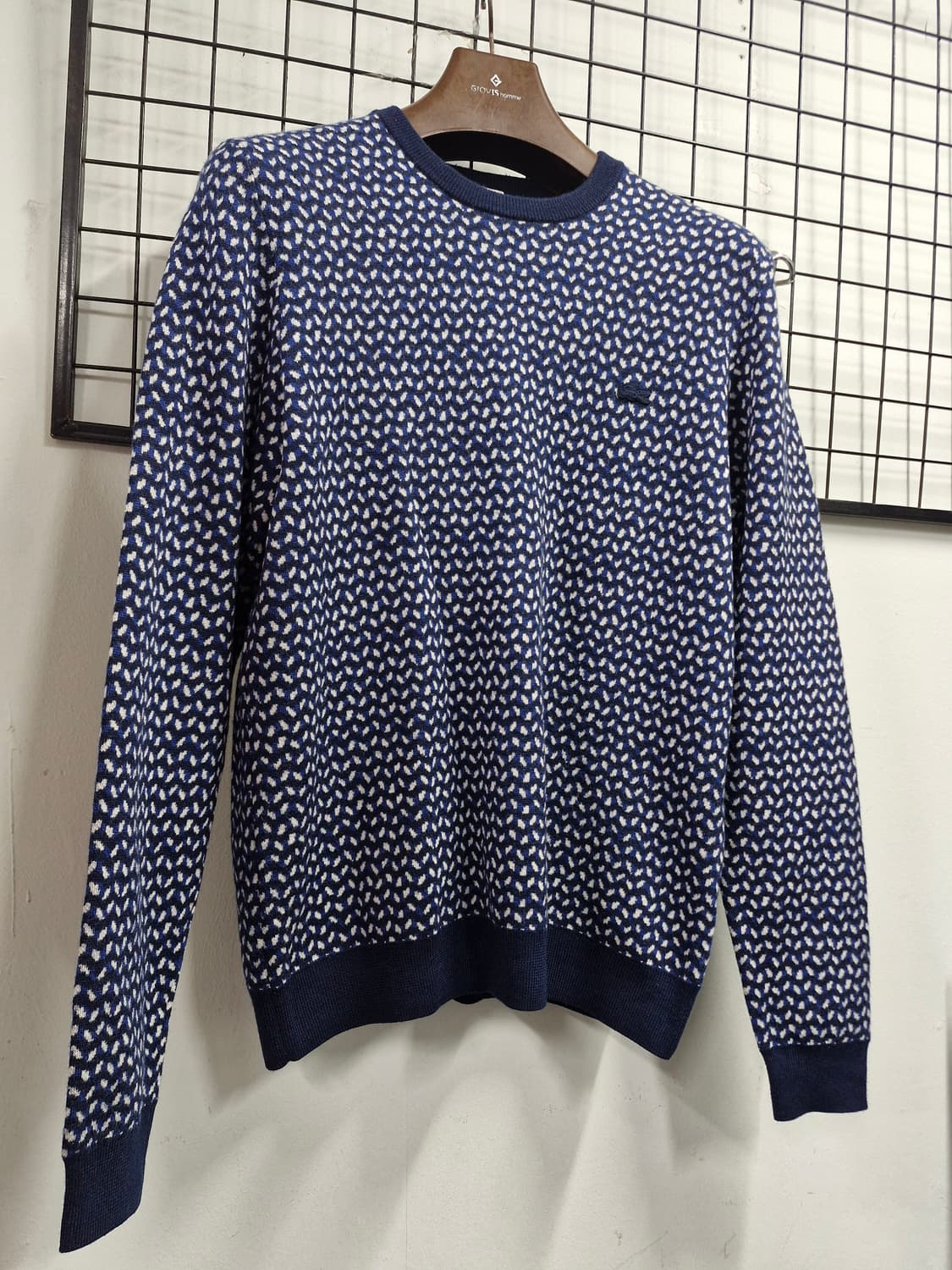 100L 라코스테 네이비 패턴 울 니트. 상품이미지2