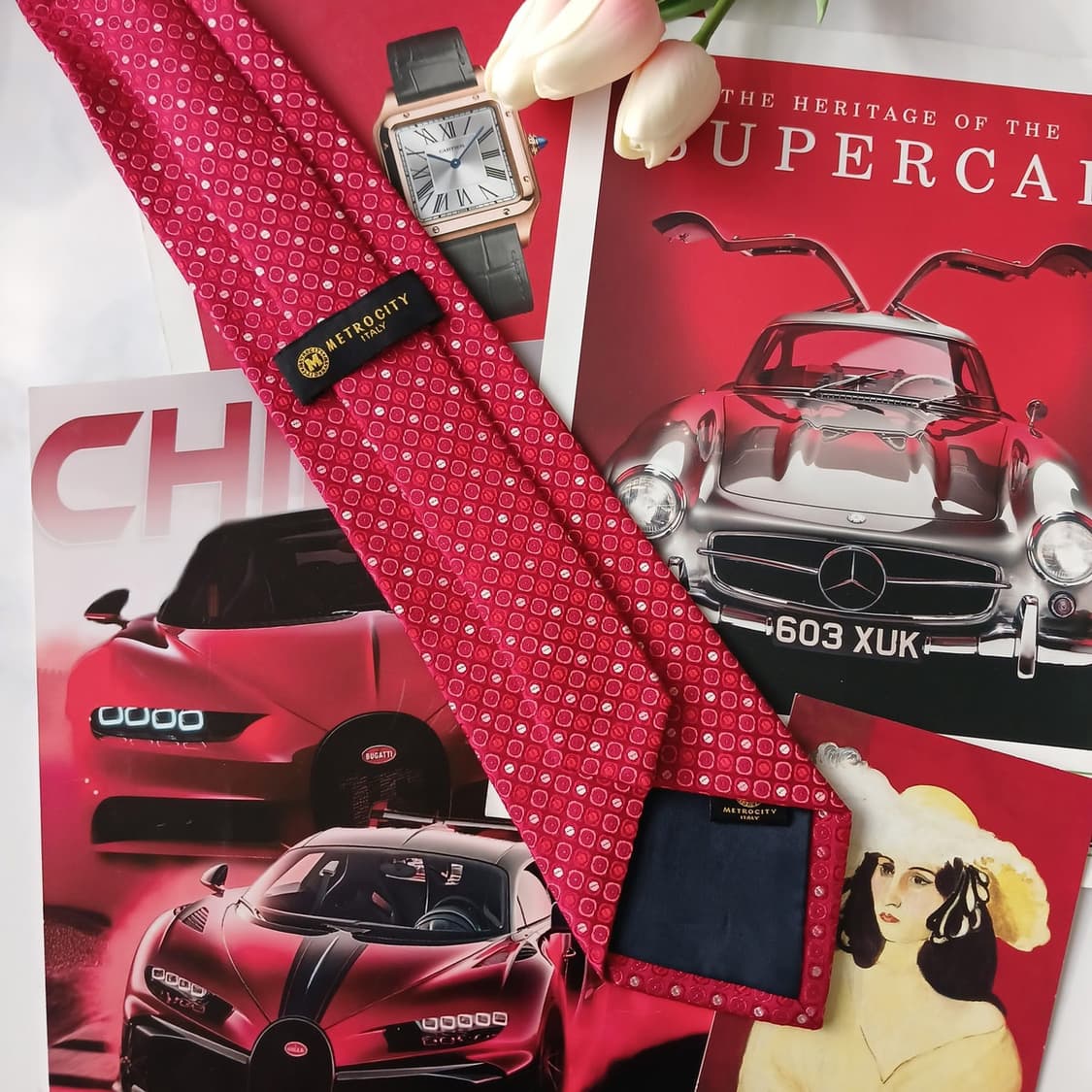 메트로시티 실크 레드 도트 패턴 넥타이 9.2cm A+등급 A18851
 상품이미지4