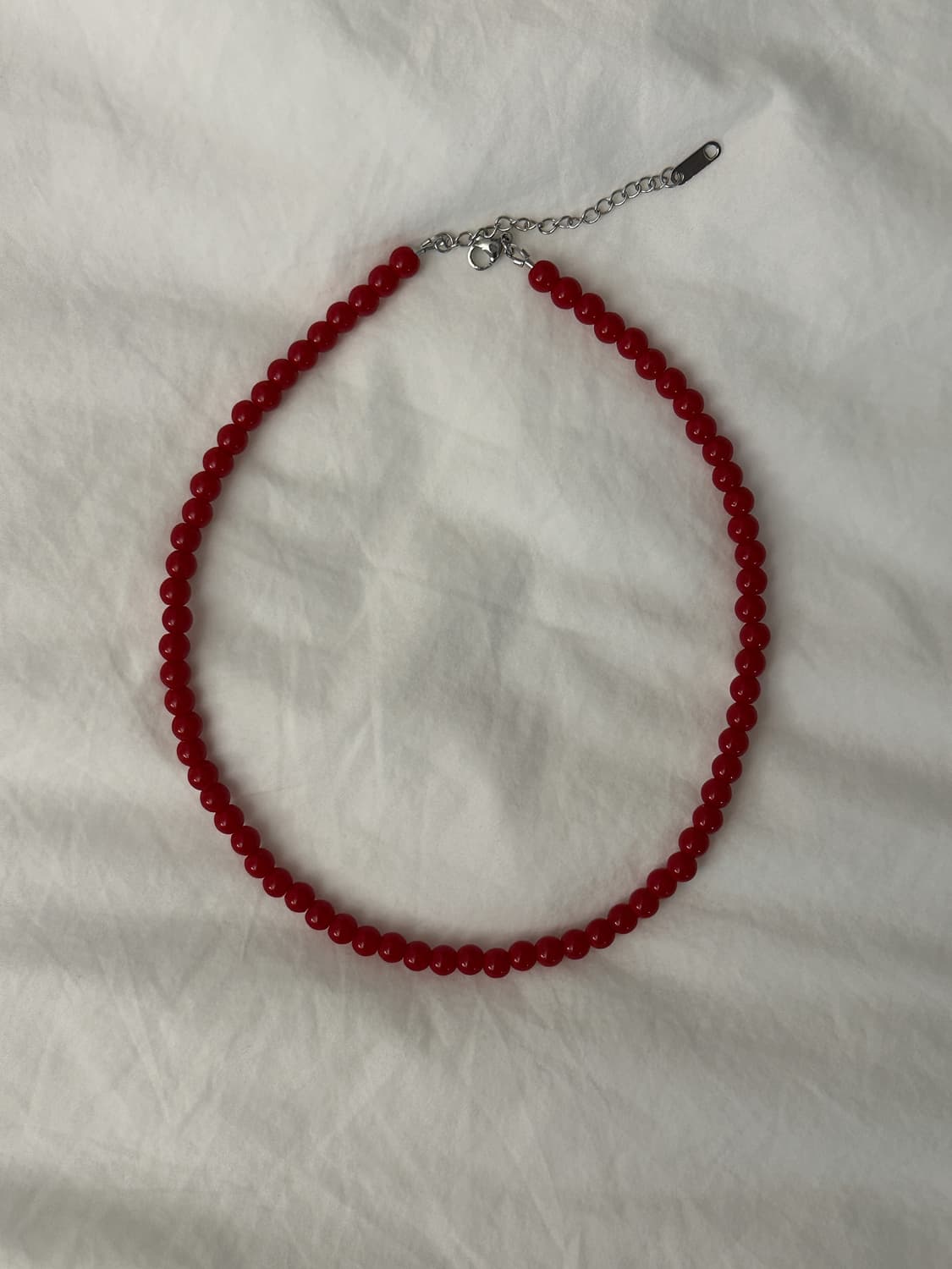 Simple red beads necklace  상품이미지1