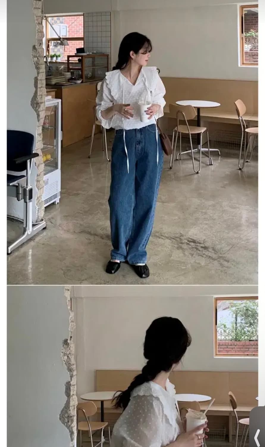 [OOT택]어리틀빗 avec wide denim pants S 상품이미지3