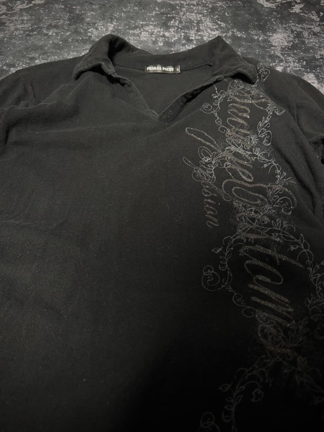 Vintage 00s Style Black T-shirt 상품이미지2