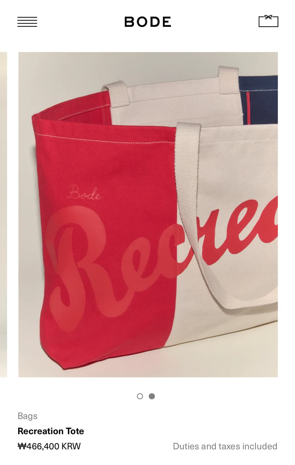 보디 BODE 25ss Recreation 토트백 상품이미지8