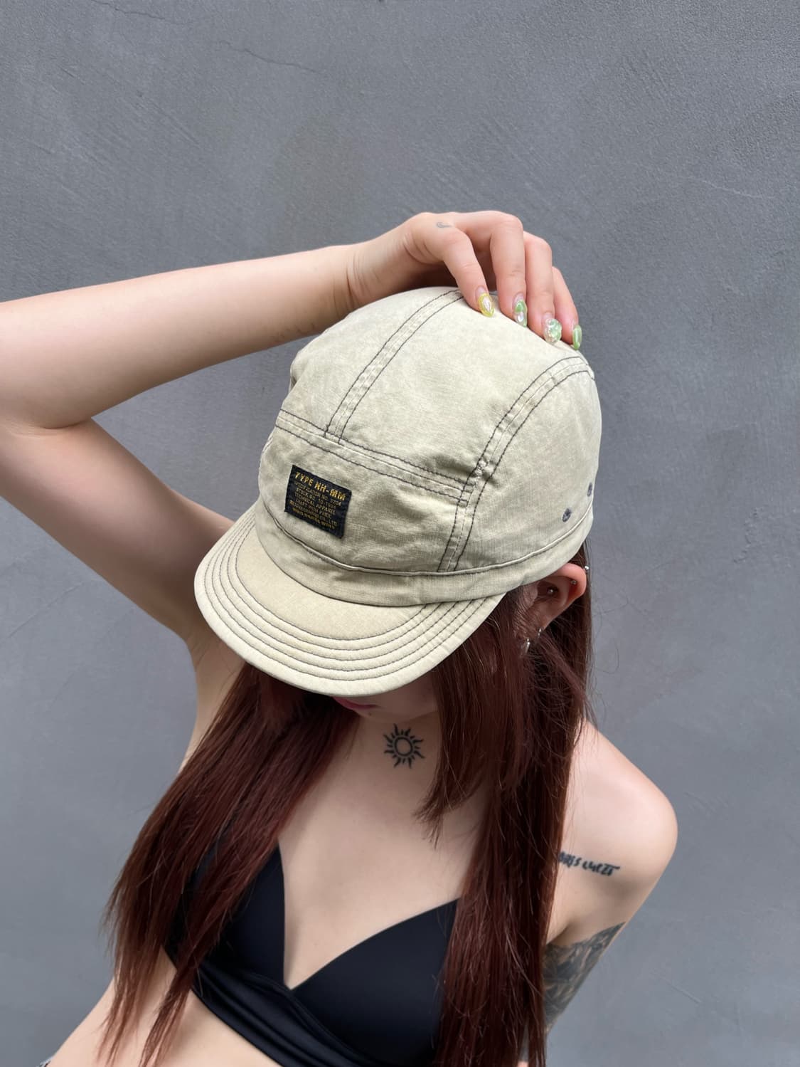 네이버후드 베이지 캠프캡 상품이미지2