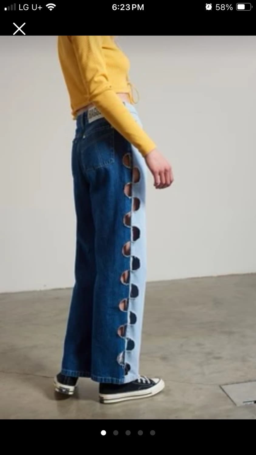 ragged priest 래그드 프리스트 컷아웃 투톤 데님 택달린 새거 상품이미지2