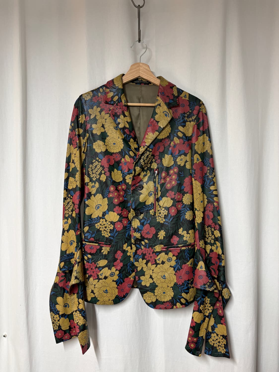 와이즈 요지 야마모토 플라워 레더 자켓 상품이미지1