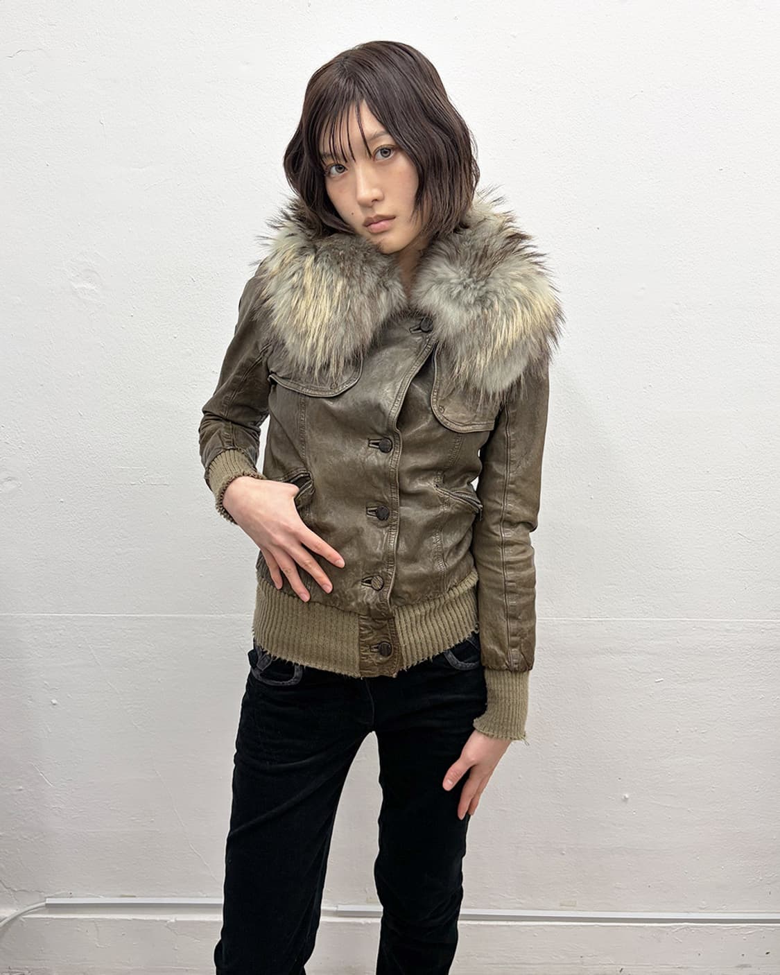 조르지오 브라토 퍼 트리밍 베라펠레 레더 자켓 상품이미지1