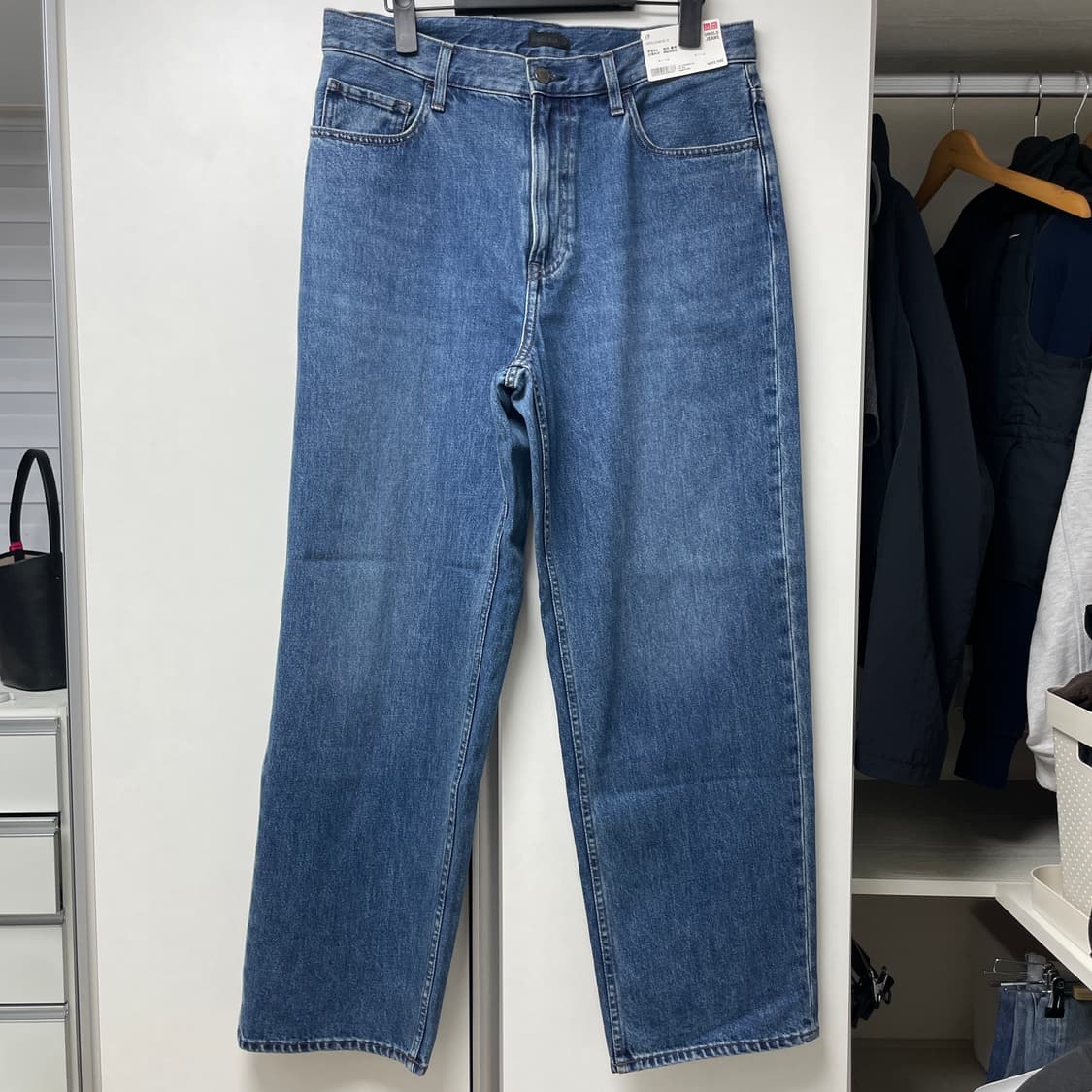 (새제품)유니클로 와이드스트레이트진 66BLUE (33) 상품이미지1