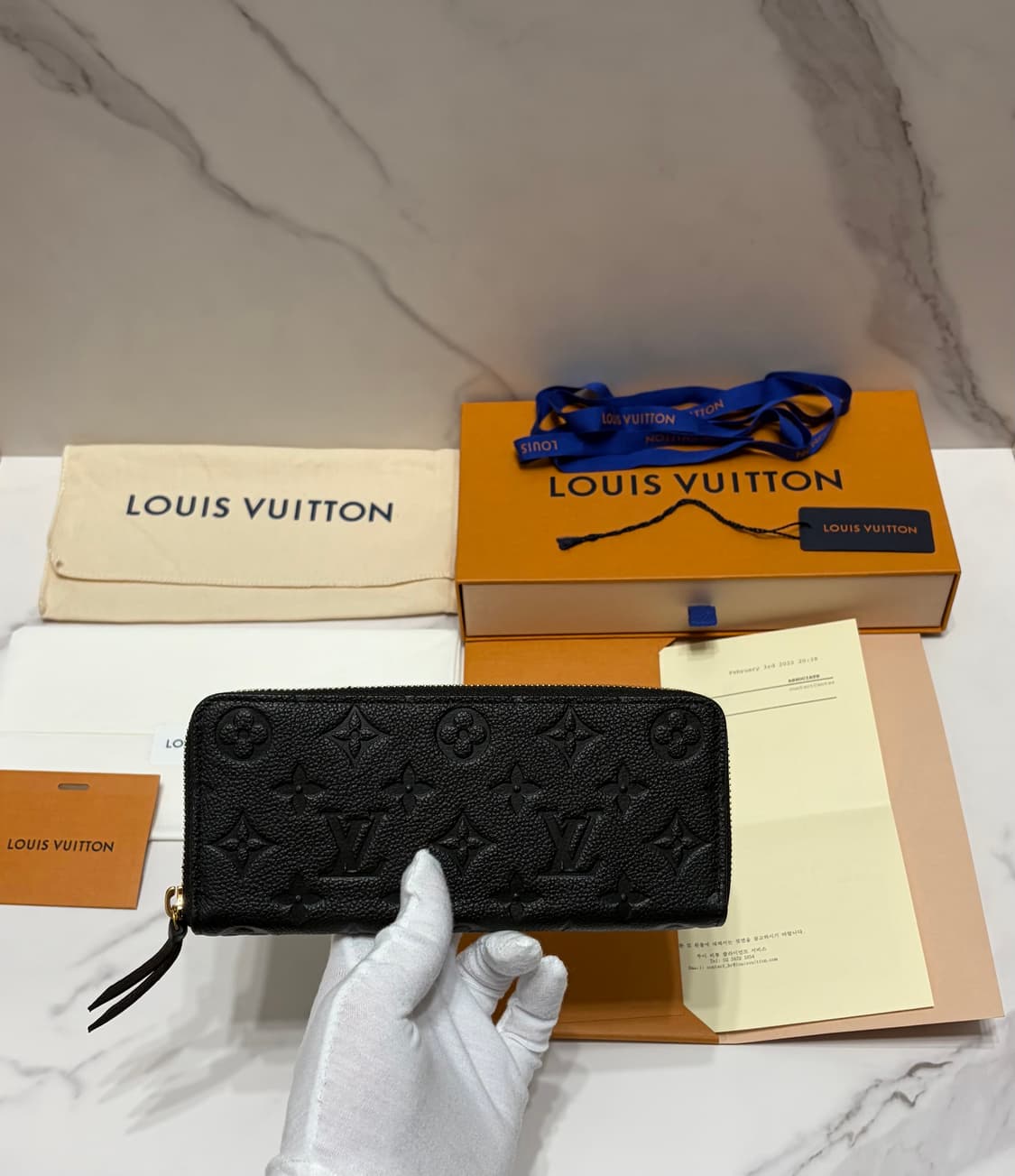 [정품] S급 루이비통 앙프렝뜨 장지갑 백화점 풀구성 상품이미지1