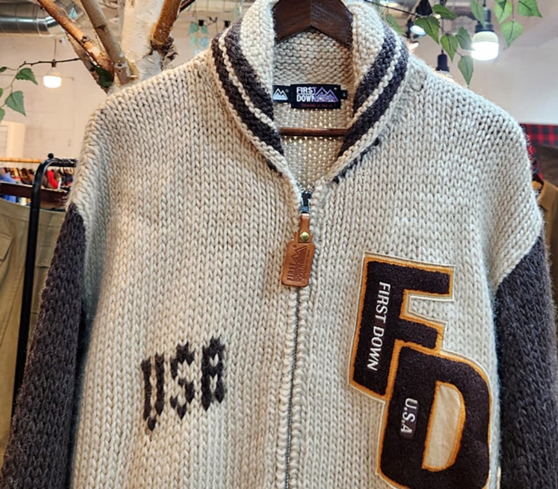 일본판 First down use 퍼스트 다운 울 스웨터 집업 상품이미지2