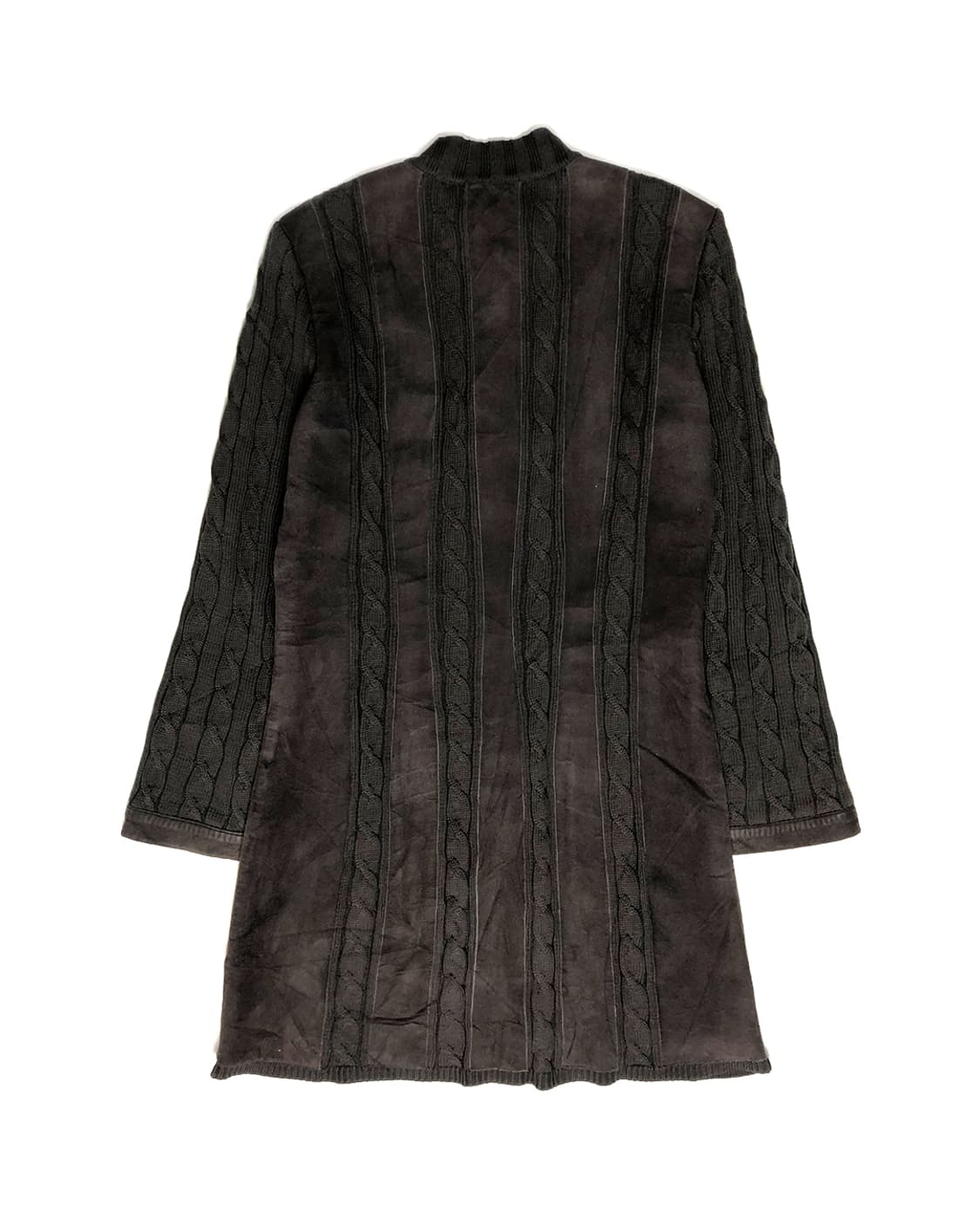 vintage 니트&가죽 롱 자켓  상품이미지2