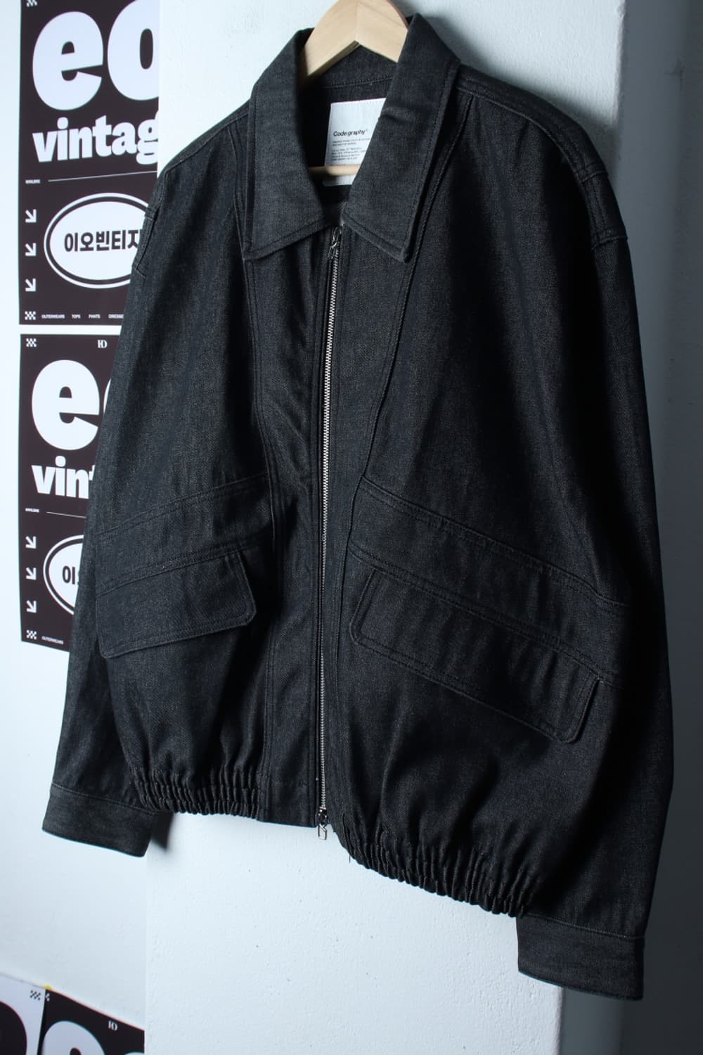 (M-2XL) 코드그라피 집업 바람막이 점퍼자켓 봄버 데님-H32673 상품이미지1
