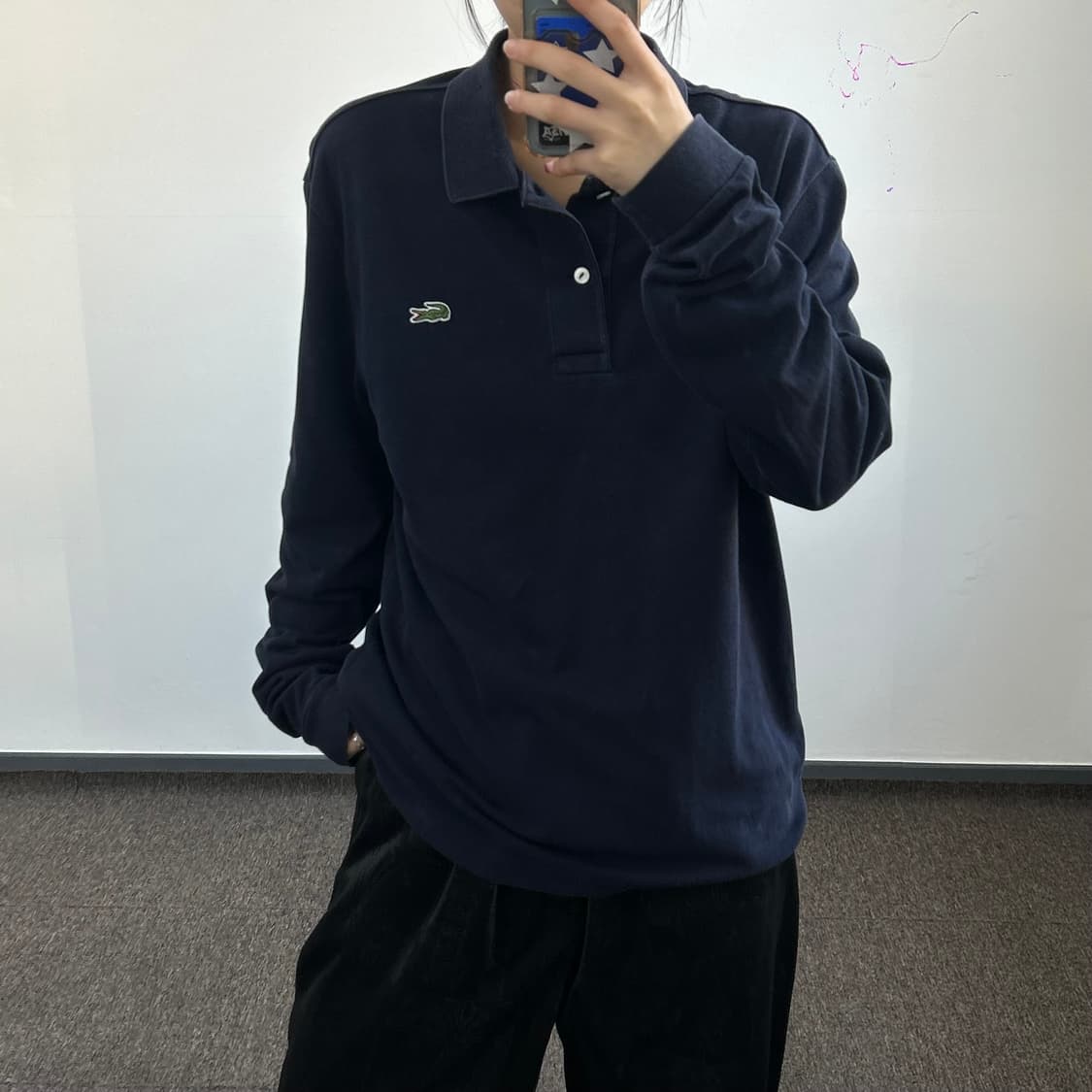 Lacoste 라코스테 스몰로고 네이비 카라티 상품이미지1