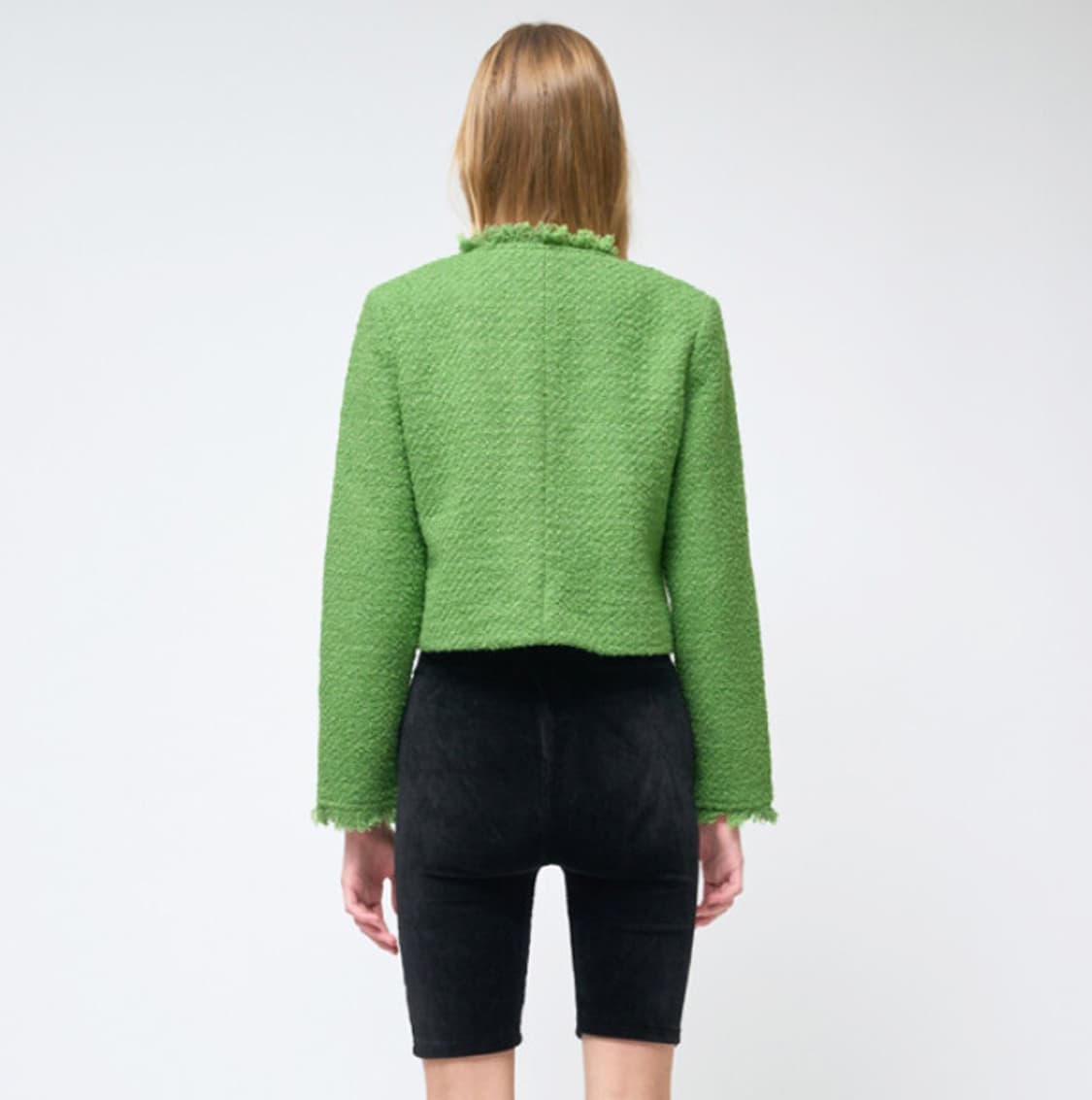 320쇼룸(320SHOWROOM) 토글버튼 프린지 트위드자켓 55 상품이미지3