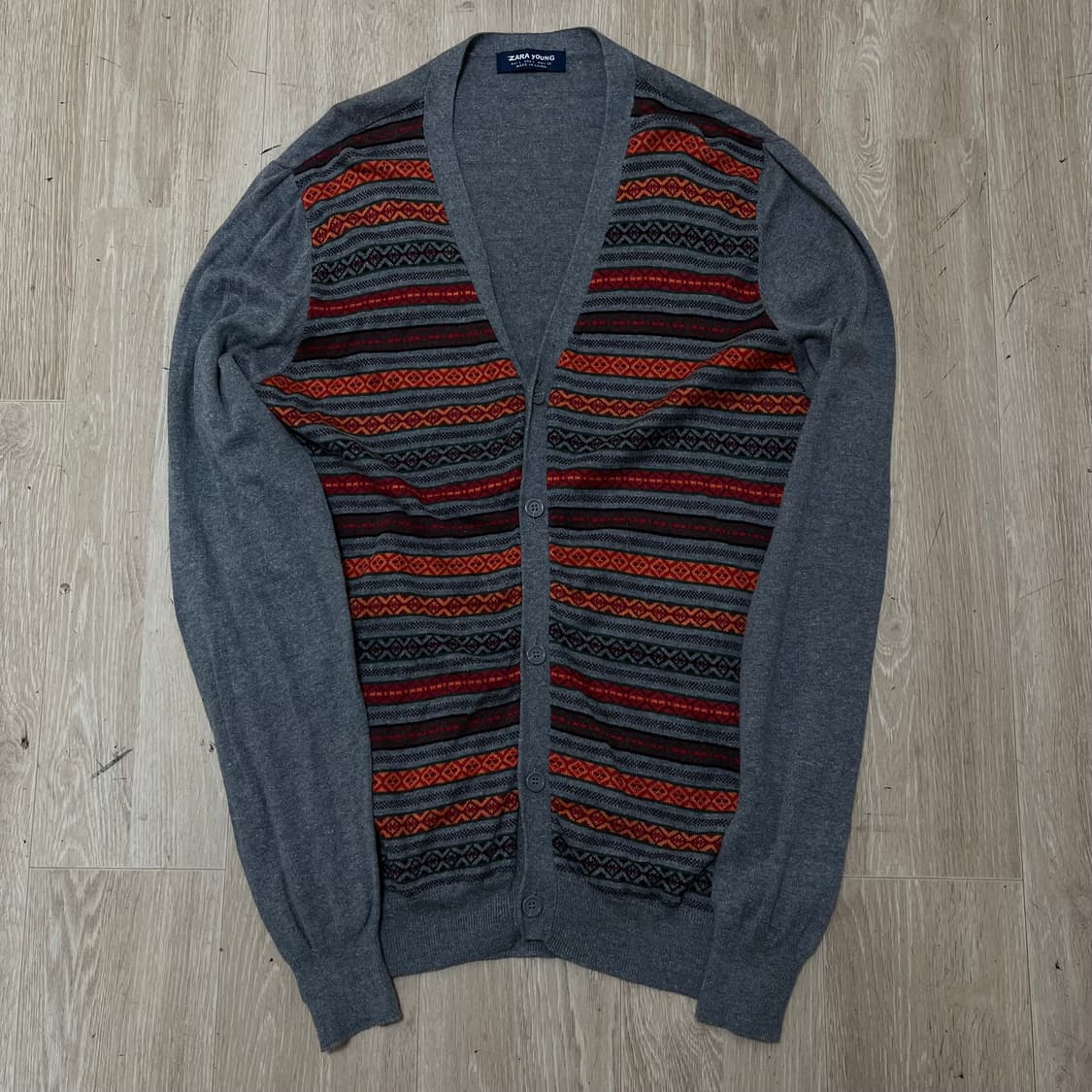 ZARA YOUNG 모직 자카드 니트 가디건 L/100 상품이미지1