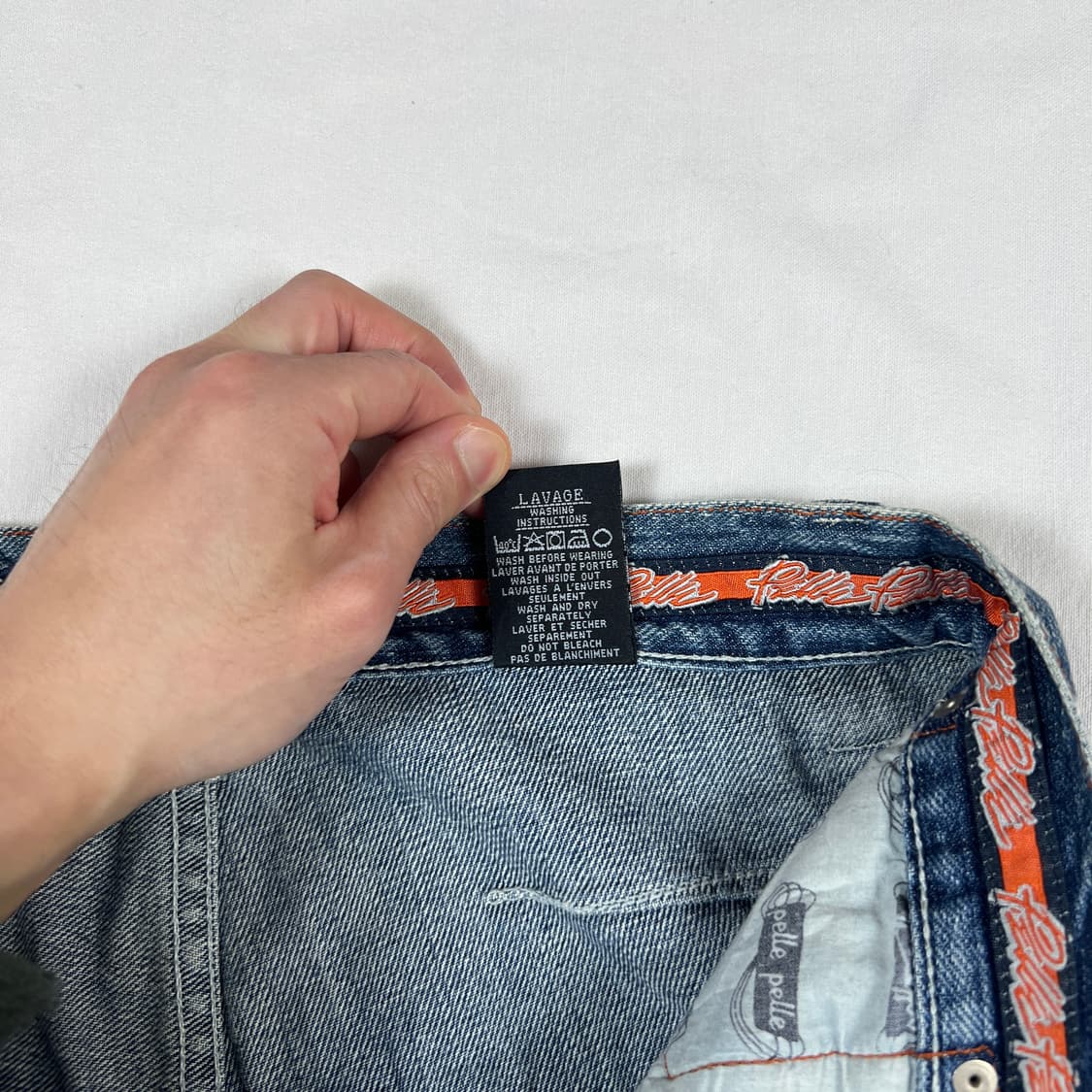 90‘s 펠레펠레 pelle pelle 패치워크 데님팬츠 청바지 상품이미지10