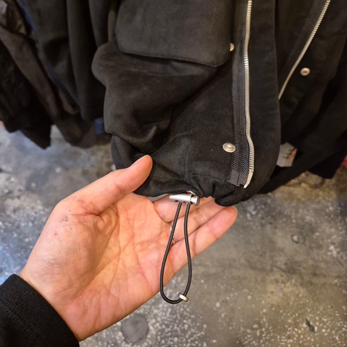 M 차이나카라 블랙 오버핏 스웨이드자켓 상품이미지6