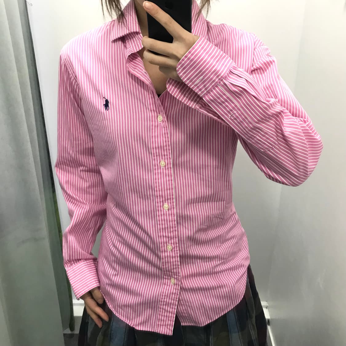 폴로 핑크 스트라이프 셔츠 상품이미지2
