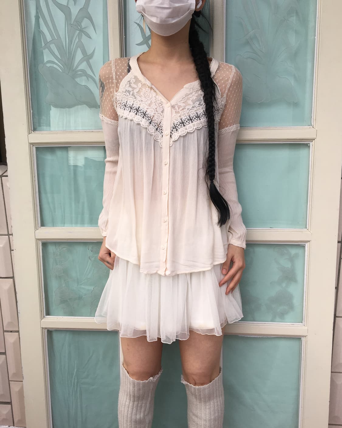 Lace point blouse 상품이미지1