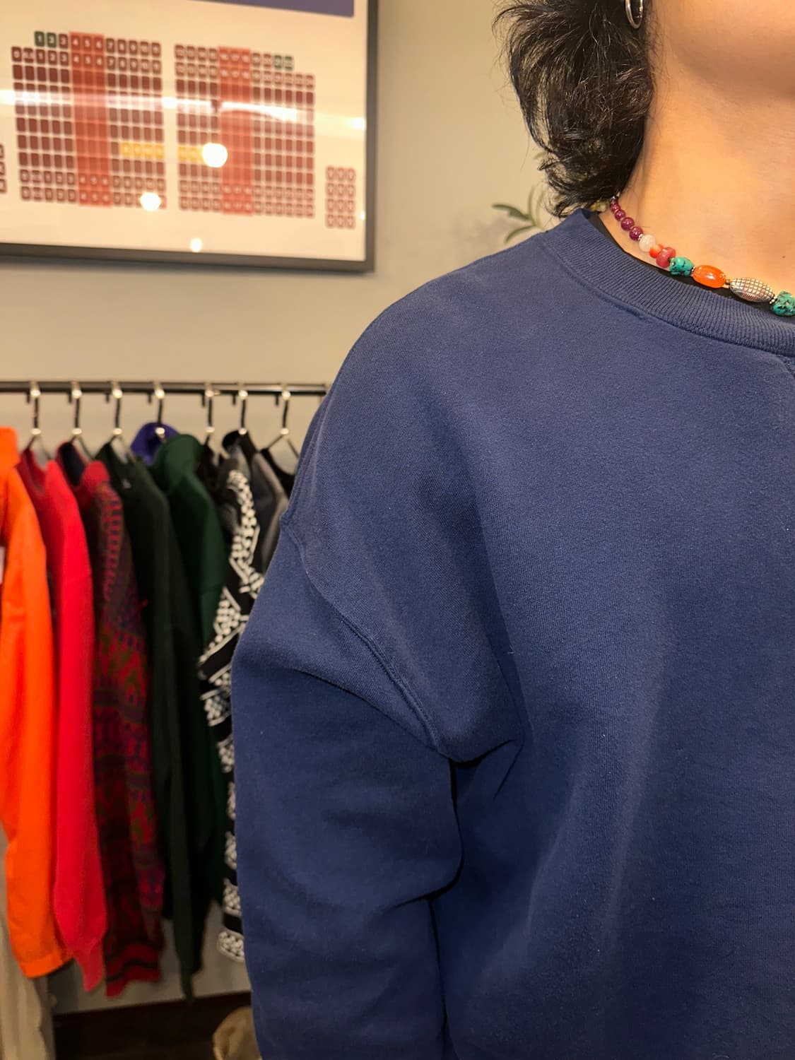 90’s Russell Athletic plain navy sweat 상품이미지4