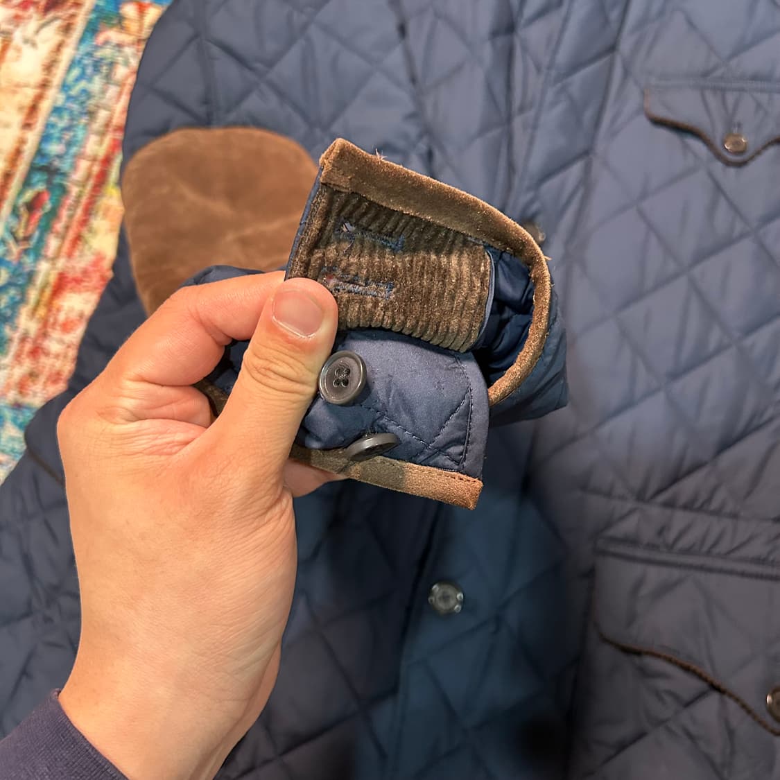 [L] 폴로 랄프로렌 송아지 가죽 덧댐 퀄팅 자켓 상품이미지3