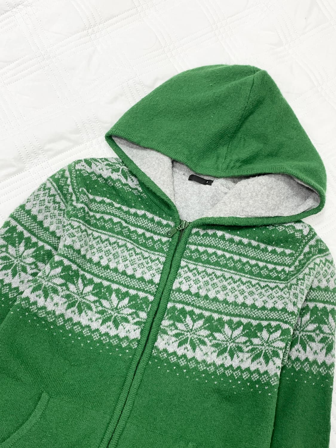 ꒰ঌ 말차라떼 맛 노르딕 니트 후드집업໒꒱ 상품이미지3