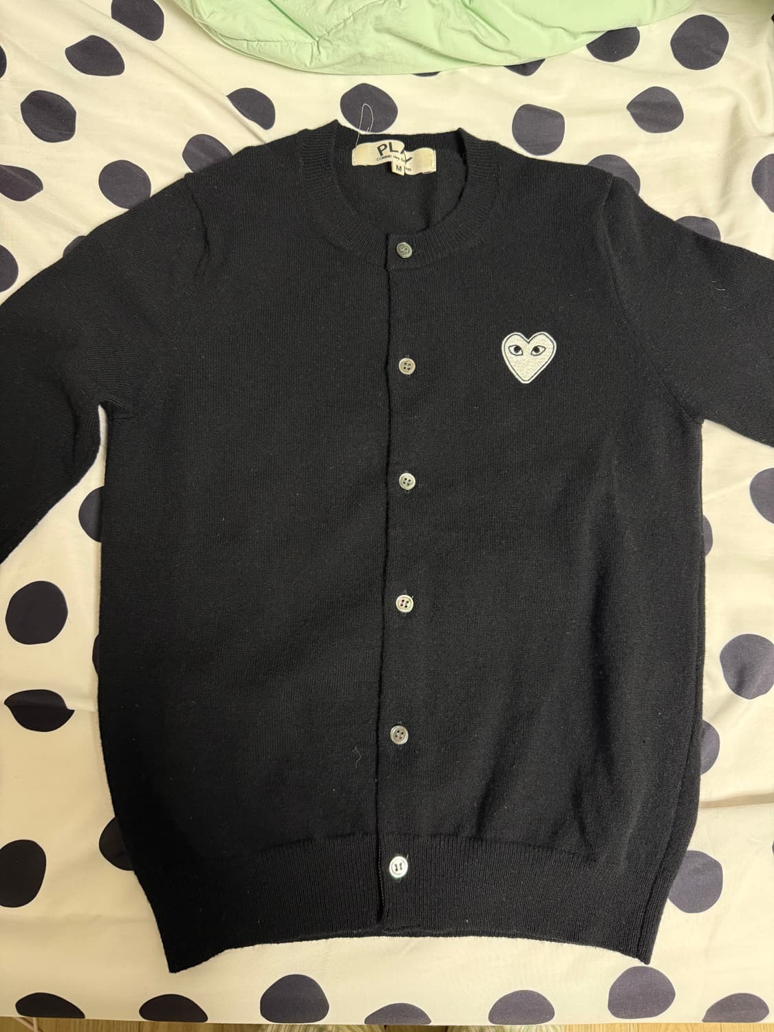 꼼데가디건 블랙 화이트 와펜 M 상품이미지1